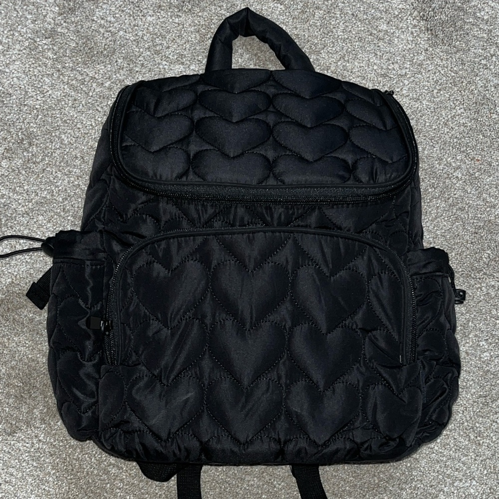 Quilted Heart baby Backpack - Black